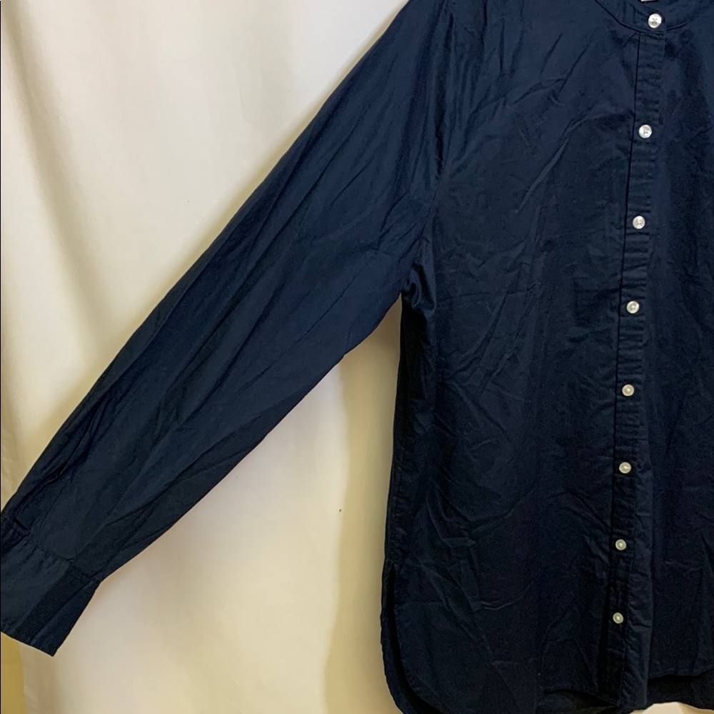 Amazon Essentials Dark Blue Long Sleeve with White Buttons - Picture 3 of 6